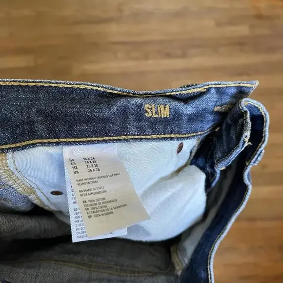 size 26x28 AEO American Eagle distressed slim jeans ExcellentC  100%Cotton - Picture 6 of 8